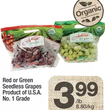 Highland Farms Red or green seedless grapes offer