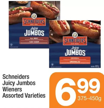 Highland Farms Schneiders juicy jumbos wieners offer