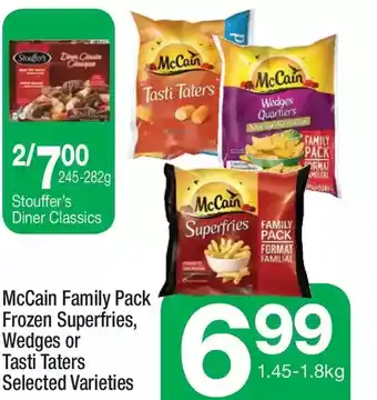Highland Farms Mccain family pack frozen superfries, wedges or tasti taters | stouffer's diner classics offer