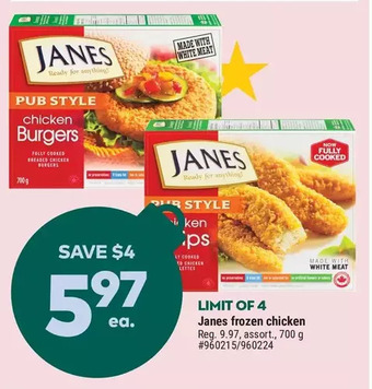 Giant Tiger Janes frozen chicken offer