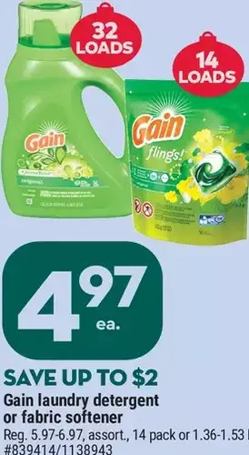 Giant Tiger Gain laundry detergent offer