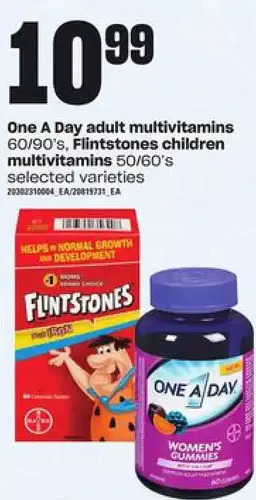 Independent Grocer One a day adult multivitamins, flintstones children multivitamins offer