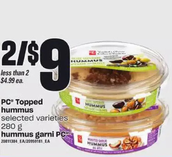 Valu-mart Pc topped hummus offer