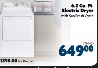 Home Hardware 6.2 cu. ft. electric dryer offer
