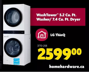 Home Hardware Washtower 5.2 cu. ft. washer/7.4 cu. ft. dryer offer