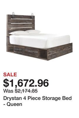 Ashley Furniture Drystan 4 piece storage bed - queen offer