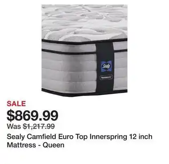 Ashley Furniture Sealy camfield euro top innerspring 12 inch mattress - queen offer