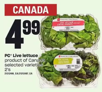 Loblaws Pc live lettuce offer