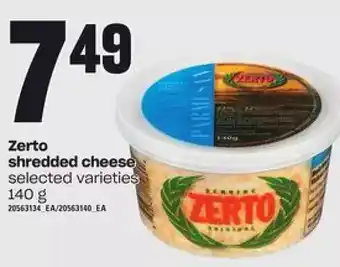 Loblaws Zerto shredded cheese offer