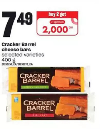 Loblaws Cracker barrel cheese bars offer