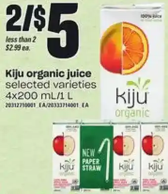 Loblaws Kiju organic juice offer