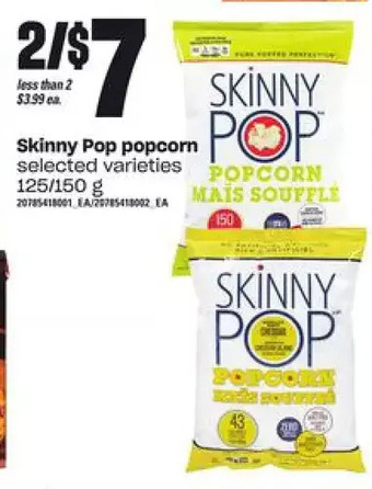 Loblaws Skinny pop popcorn offer