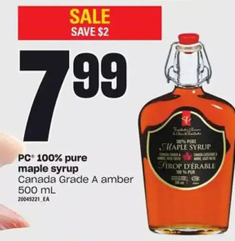 Zehrs Markets Pc 100% pure maple syrup offer