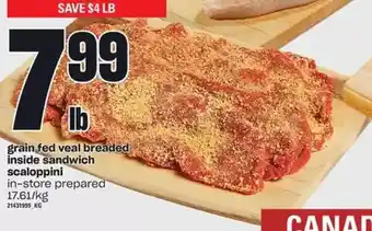 Zehrs Markets Grain fed veal breaded inside sandwich scalopppini offer