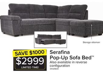 Leon's Serafina 4-piece sectional with left facing pop-up bed - charcoal offer