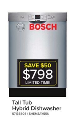 Leon's Bosch 100 series stainless steel 24" dishwasher - (shem3ay55n) offer