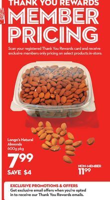 Longo's Longo's natural almonds offer
