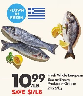 Longo's Fresh whole european bass or bream offer