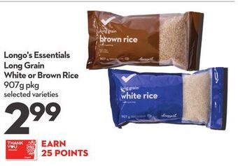 Longo's Longo's essentials long grain white or brown rice offer