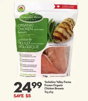 Longo's Yorkshire valley farms frozen organic chicken breasts offer