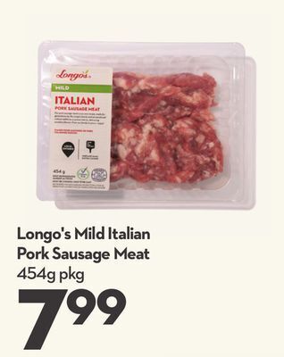 Longo's Longo's mild italian pork sausage meat offer