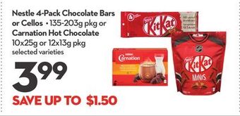 Longo's Nestle 4-pack chocolate bars or cellos offer