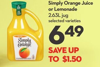 Longo's Simply orange juice or lemonade offer