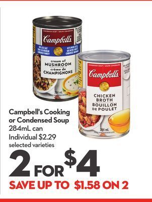 Longo's Campbell's cooking or condensed soup offer