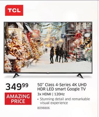 The Source Tcl 50" class 4-series 4k uhd hdr led smart google tv offer