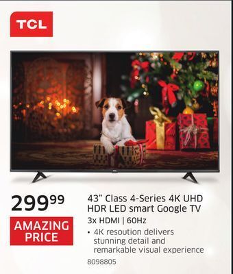 The Source Tcl 43" class 4-series 4k uhd hdr led smart google tv offer