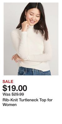 Old Navy Rib-knit turtleneck top for women offer