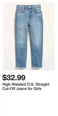 Old Navy High-waisted o.g. straight cut-off jeans for girls offer