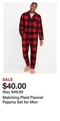 Old Navy Matching plaid flannel pajama set for men offer
