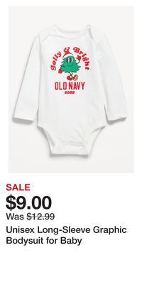 Old Navy Unisex long-sleeve graphic bodysuit for baby offer