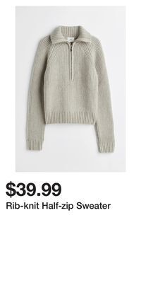 H&M Rib-knit half-zip sweater offer