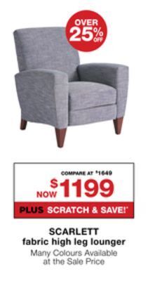 La Z Boy Scarlett fabric high leg lounger offer