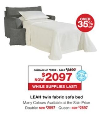 La Z Boy Leah twin fabric sofa bed offer