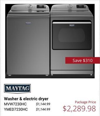 Canadian Appliance Source Maytag washer & electric dryer offer