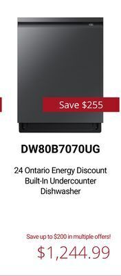 Canadian Appliance Source Samsung 24 ontario energy discount built-in undercounter dishwasher offer