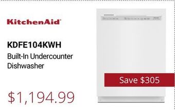Canadian Appliance Source Kitchenaid built-in undercounter dishwasher offer