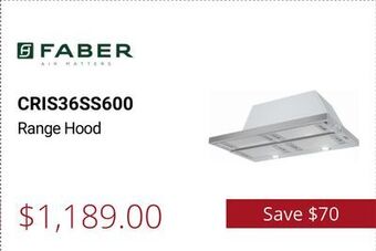 Canadian Appliance Source Faber range hood offer