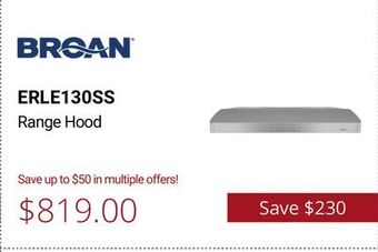 Canadian Appliance Source Broan range hood offer