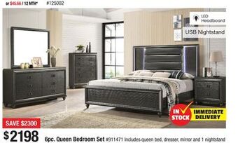 Bad Boy Superstore 6pc. queen bedroom set offer