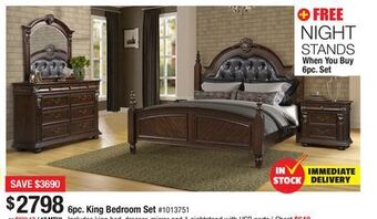 Bad Boy Superstore 6pc king bedroom set offer
