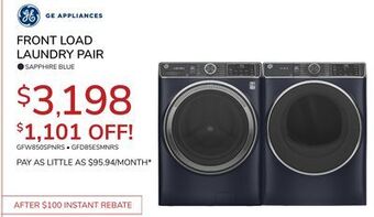 Goemans Appliances Ge front load laundry pair offer
