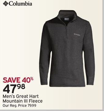 Atmosphere Columbia men's great hart mountain iii fleece offer