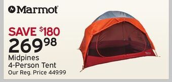 Atmosphere Marmot® midpines 4-person tent offer