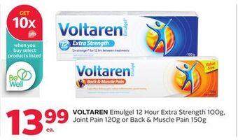 Rexall Voltaren emulgel 12 hour extra strength 100g, joint pain 120g or back & muscle pain 150g offer