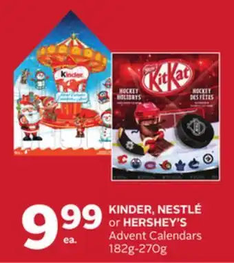 Rexall Kinder, nestlé or hershey's advent calendars offer
