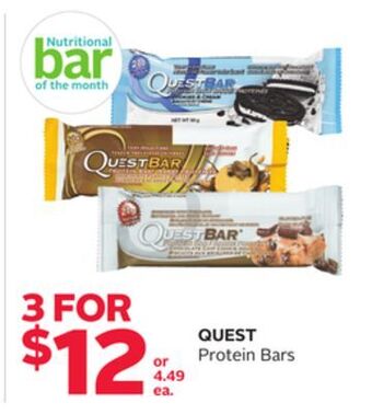 Rexall Quest protein bars offer